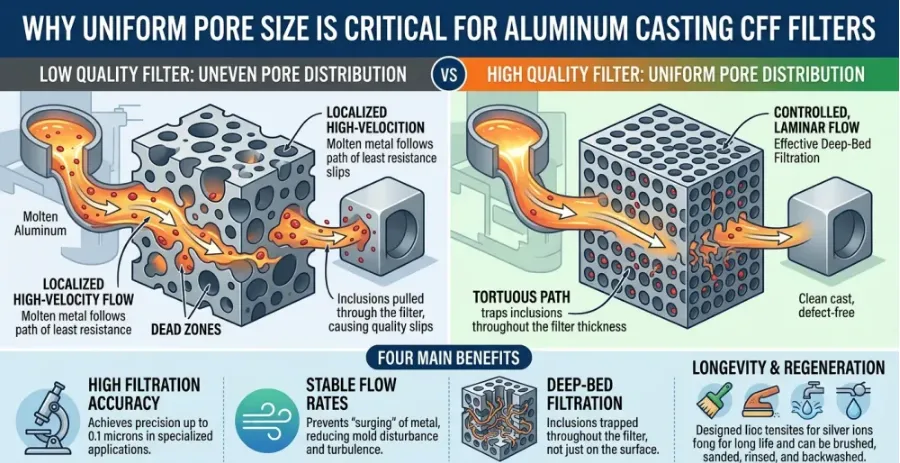 The importance of uniform pore size distribution for aluminum casting