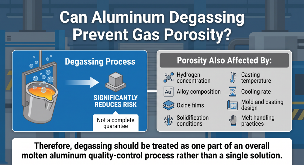 can aluminum degassing prevent gas porosity