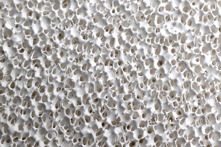 AdTech Ceramic Foam Filter: Detailed View of Porous Surface Structure