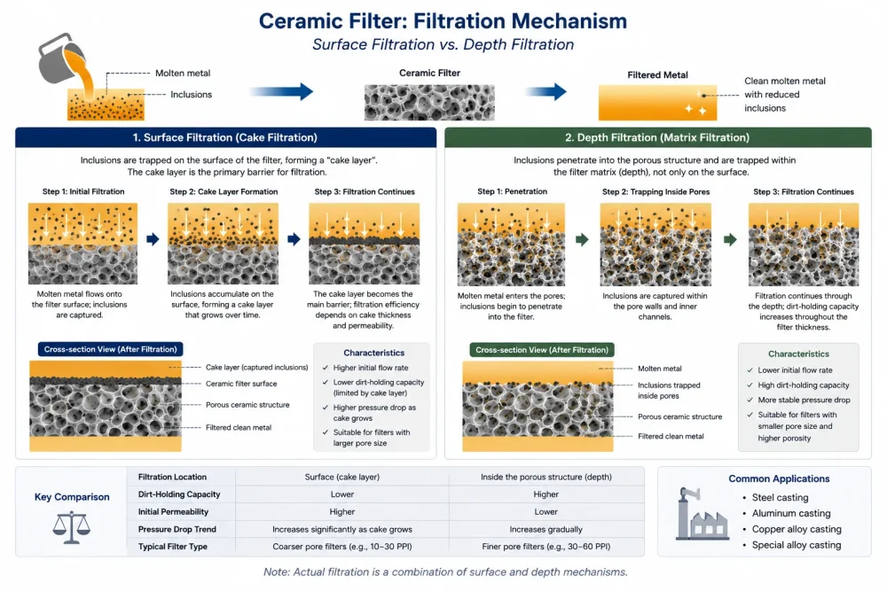 Ceramic Filter: Filtration Mechanism Surface Filtration vs. Depth Filtration