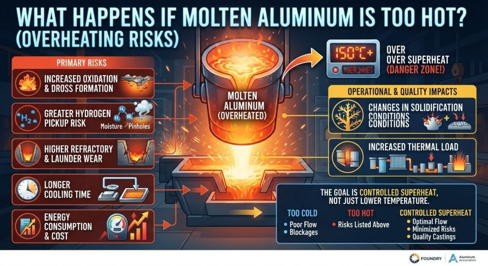 what happens if molten aluminum is too hot